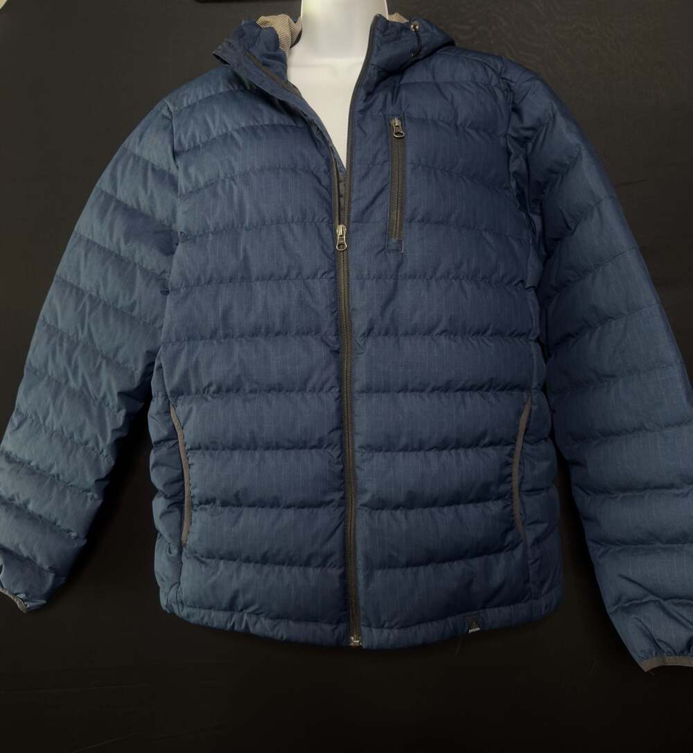 prAna Men's Blue Hooded Puffer Jacket Size L